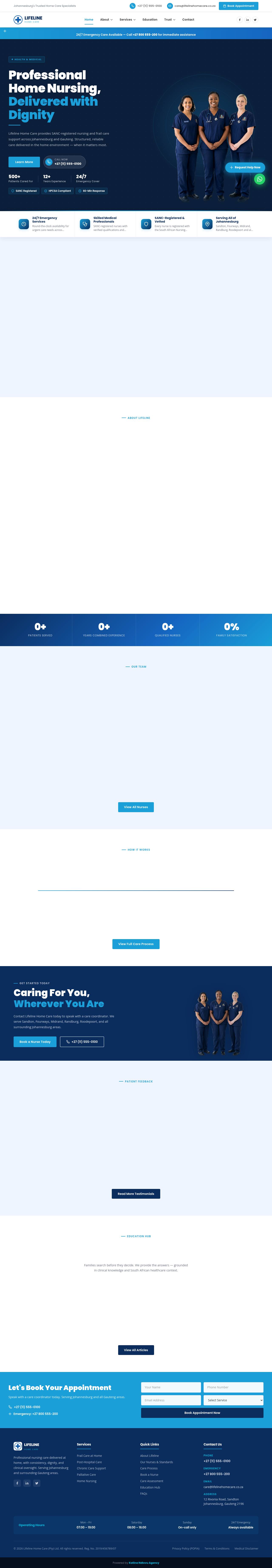 Lifeline Healthcare website preview