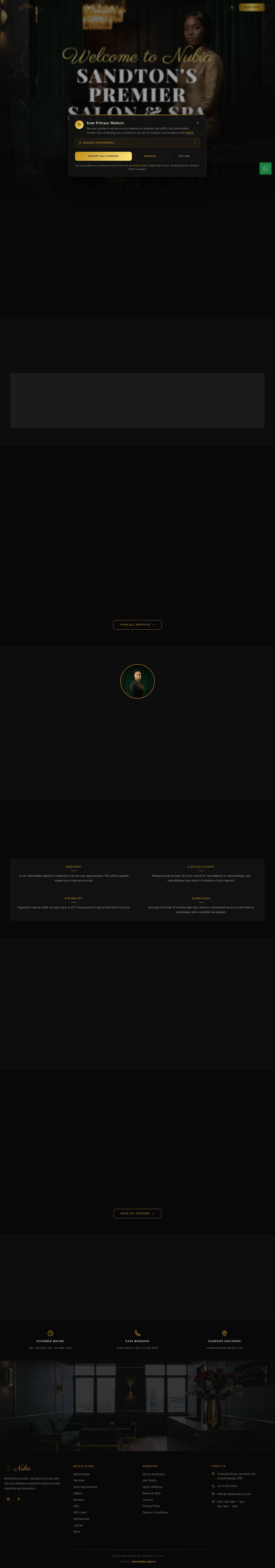 Nubia Salon website preview