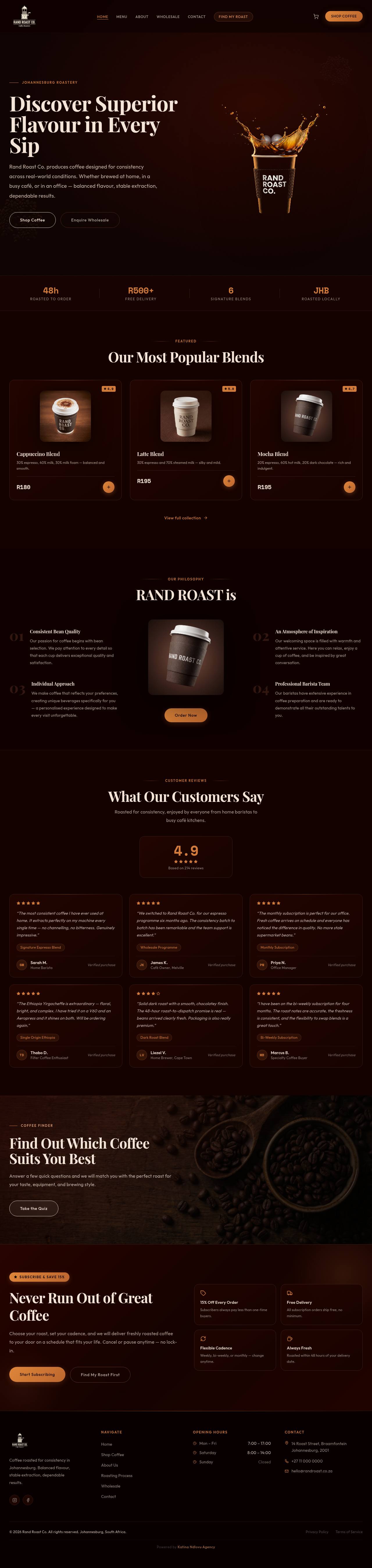 Rand Roast website preview